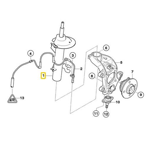 Mini Strut Assembly - Front Passenger Side 31316780474